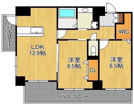 グレンフォレスト到津(2LDK/9階)の間取り写真