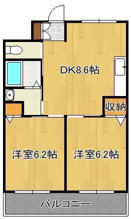 クレシア清田(2DK/1階)の間取り写真