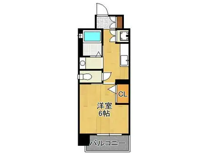 VERDE幸町(1K/2階)の間取り写真