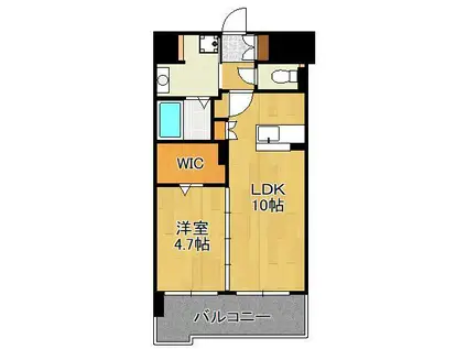 グランヒルズ戸畑(1LDK/11階)の間取り写真