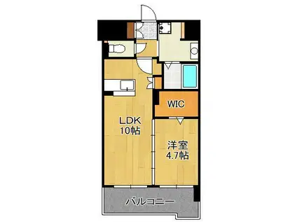 グランヒルズ戸畑(1LDK/3階)の間取り写真