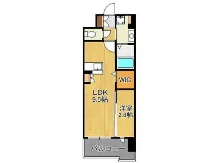 グランヒルズ戸畑(1LDK/10階)の間取り写真