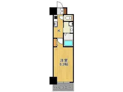 エルザグランツ戸畑千防(1K/3階)の間取り写真