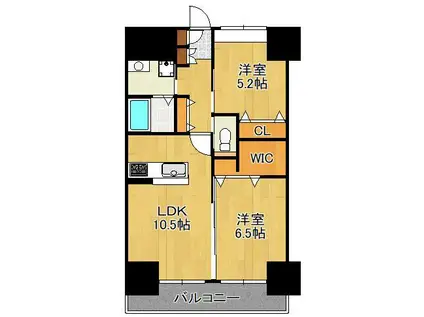 エルザグランツ戸畑千防(2LDK/7階)の間取り写真