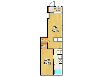 グランメゾン浅生Ⅱ(1DK/1階)の間取り写真