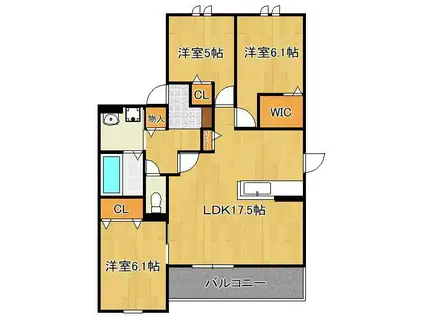 ブランメール(3LDK/2階)の間取り写真