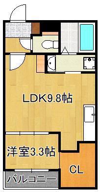 CHERIM戸畑Ⅲ(1LDK/1階)の間取り写真