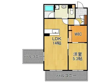 VIA SALAKURAZA(1LDK/3階)の間取り写真