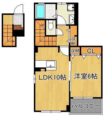 ボスカート C.Ⅰ(1LDK/2階)の間取り写真