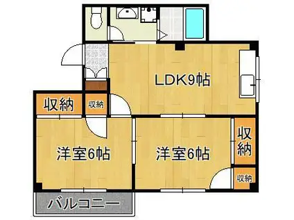 チェリーブロッサム(2DK/1階)の間取り写真