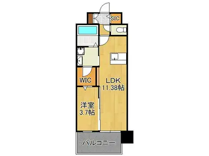 LEGENDTAKAMI(1LDK/4階)の間取り写真