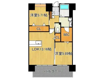LEGENDTAKAMI(2LDK/13階)の間取り写真