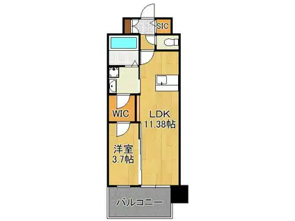 LEGEND高見(1LDK/6階)の間取り写真
