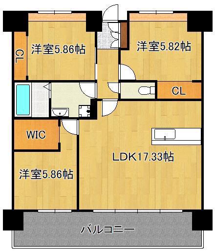 LEGEND高見(3LDK/7階)の間取り写真