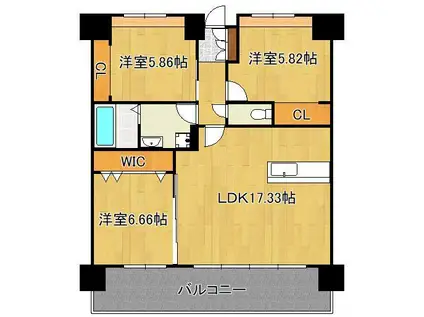 LEGEND高見(3LDK/10階)の間取り写真