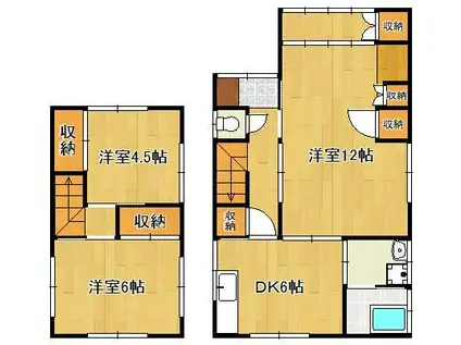 鹿児島本線 枝光駅 徒歩23分 2階建 築50年(3LDK)の間取り写真