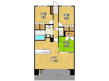 リビオ桃園パークフォレスト(3LDK/10階)の間取り写真