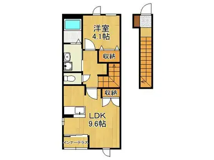 ラ・メゾンド浅生(1LDK/2階)の間取り写真