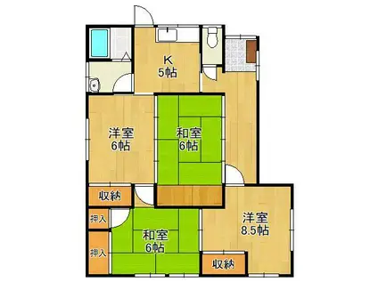 鹿児島本線 枝光駅 徒歩15分 1階建 築71年(4DK)の間取り写真