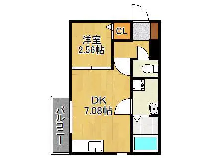 HS/戸畑(1DK/3階)の間取り写真