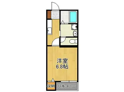 PREMIAGE桃園公園(1K/1階)の間取り写真