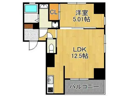 ブルースクエアー響Ⅴ(1LDK/8階)の間取り写真