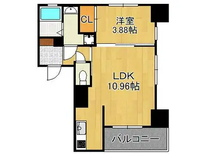 ブルースクエアー響Ⅴ(1LDK/11階)の間取り写真