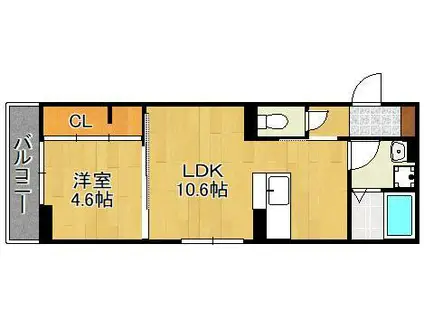 アトレ千防(1LDK/3階)の間取り写真