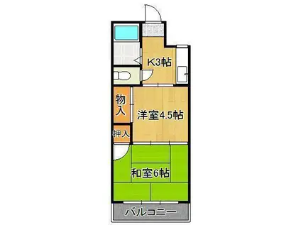 杉原マンション(2K/4階)の間取り写真