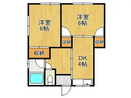 モンシャトレⅠ(2DK/1階)の間取り写真