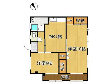 モンシャトレⅠ(2DK/1階)の間取り写真