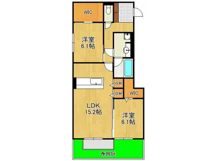 D-ROOM八幡駅前(2LDK/1階)の間取り写真