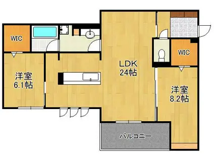 D-ROOM八幡駅前(2LDK/2階)の間取り写真