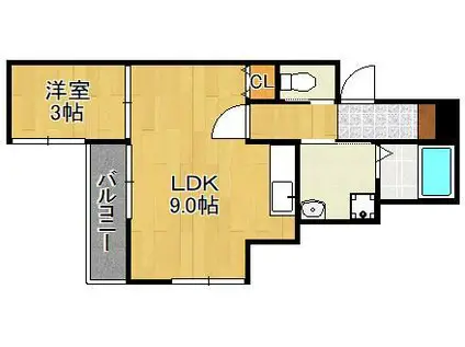 THE NOBLES 戸畑Ⅱ(1LDK/1階)の間取り写真