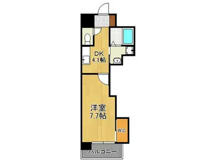 アベニール幸(1DK/10階)の間取り写真