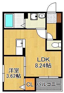 サニーガーデン銀座(1LDK/3階)の間取り写真