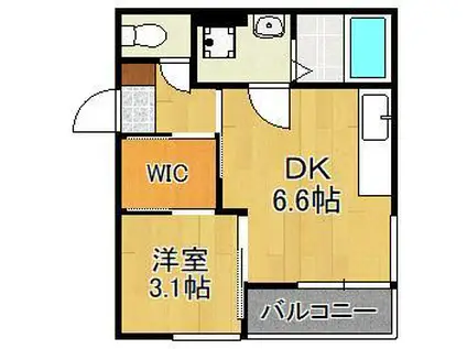 ダイヤモンドライフ戸畑駅前(1DK/1階)の間取り写真