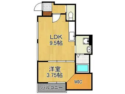 ダイヤモンドライフ戸畑駅前(1LDK/2階)の間取り写真