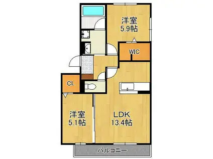 D-ROOM前田(2LDK/1階)の間取り写真