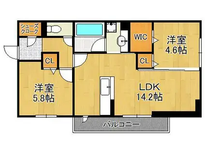 D-ROOM前田(2LDK/3階)の間取り写真