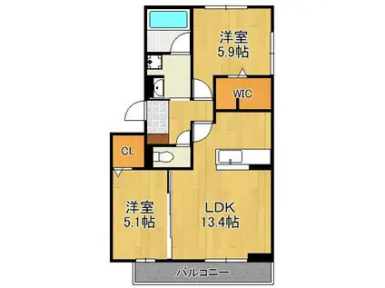 D-ROOM前田(2LDK/2階)の間取り写真