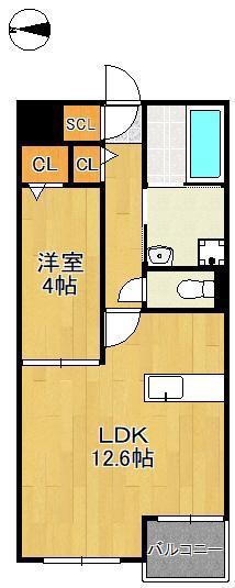 MON665(1LDK/1階)の間取り写真