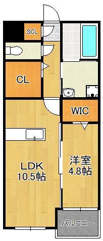 MON665(1LDK/5階)の間取り写真