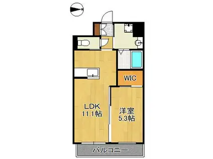 アルゴヴィラージュ天神Ⅱ(1LDK/8階)の間取り写真