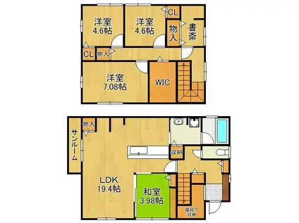 鹿児島本線 九州工大前駅 徒歩12分 2階建 築5年(4SLDK)の間取り写真