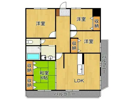 メゾンモンブラン前田Ⅱ(4LDK/4階)の間取り写真