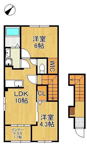MAISON STELLA MON(2LDK/2階)の間取り写真