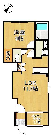 MAISON STELLA MON(1LDK/1階)の間取り写真
