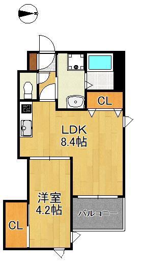 プルーム中原東(1LDK/2階)の間取り写真