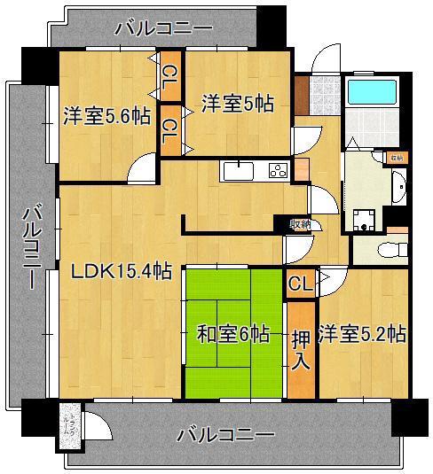 アメニティ一枝学園前(4LDK/7階)の間取り写真